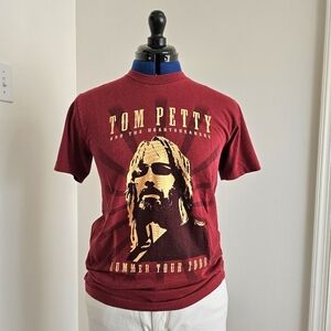 Tom Petty & The Heartbreakers Summer Tour 2008 Concert Tee Red Maroon Size S